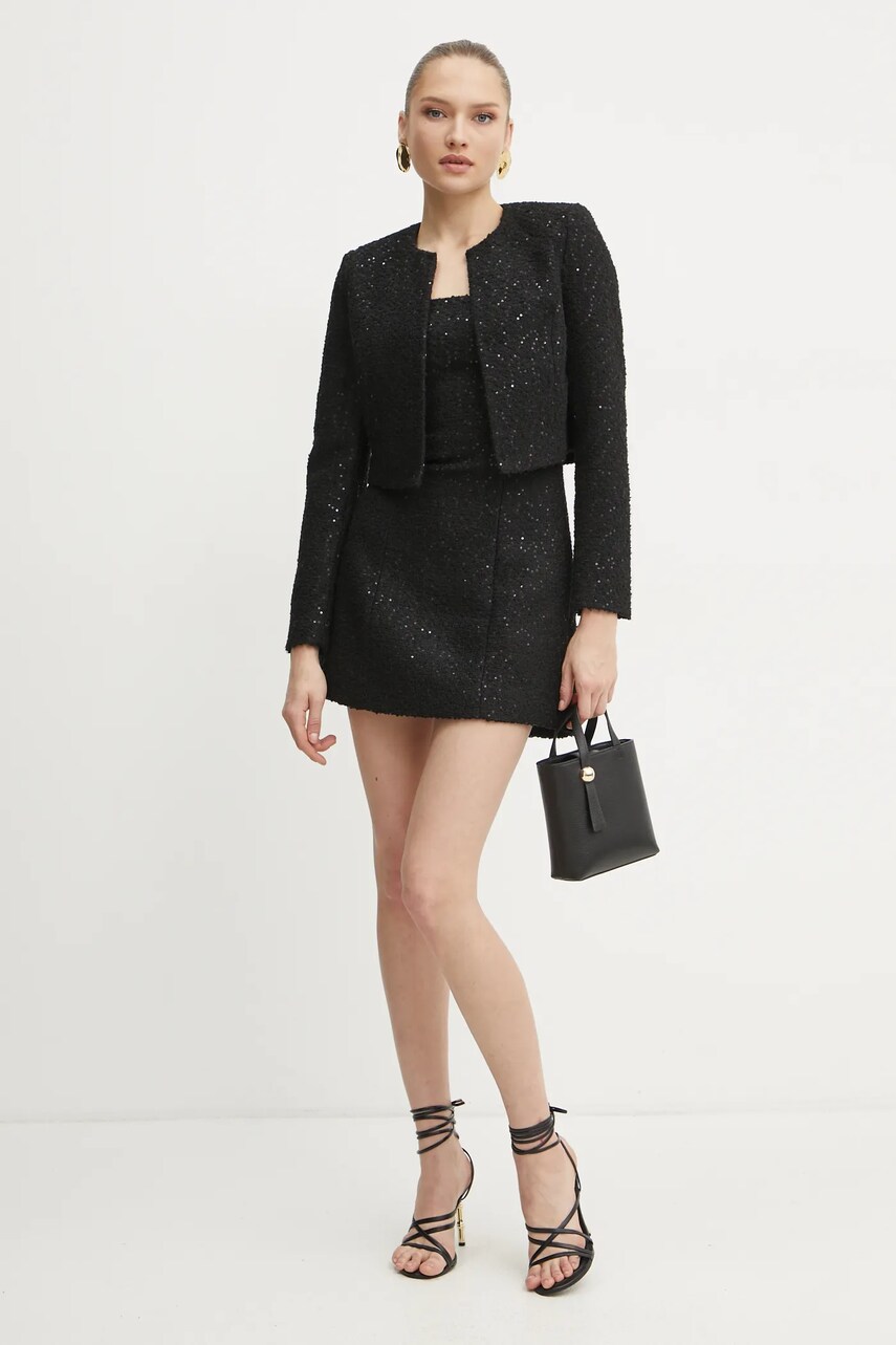 Піджак Marciano Guess BOUCLE колір чорний однобортний однотонний 5RGN18 7261A