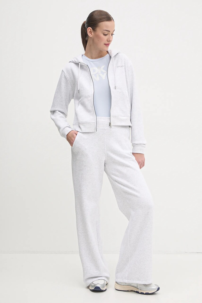 Кофта Dkny жіноча колір сірий з капюшоном однотонна DP5J9508
