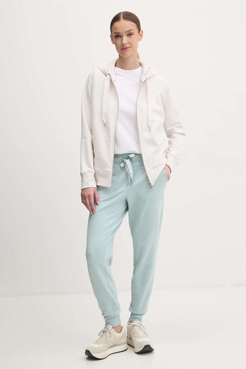 Кофта Dkny жіноча колір бежевий з капюшоном однотонна DP5J9510