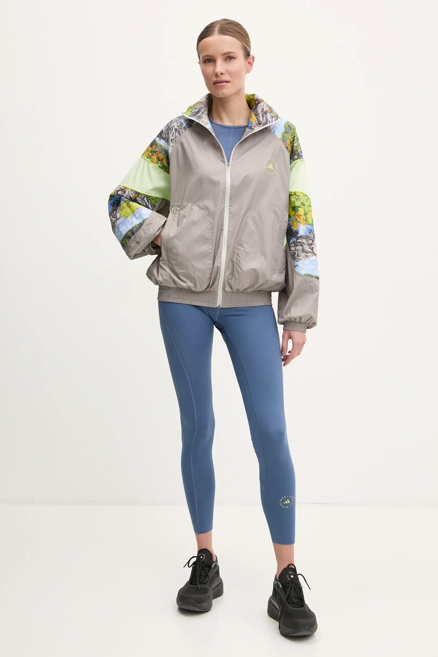 Куртка adidas by Stella McCartney Earth Collage жіноча колір сірий перехідна oversize JG5793