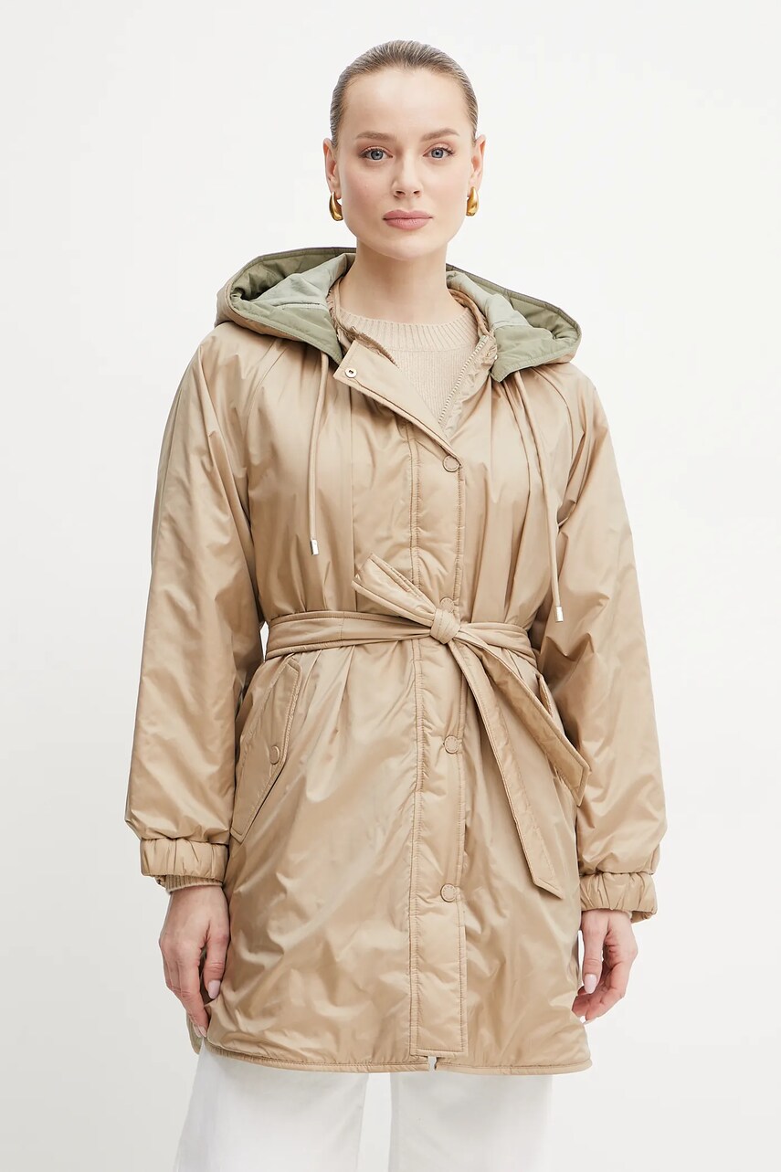 Двостороння куртка Weekend Max Mara колір бежевий перехідна 2515491031600