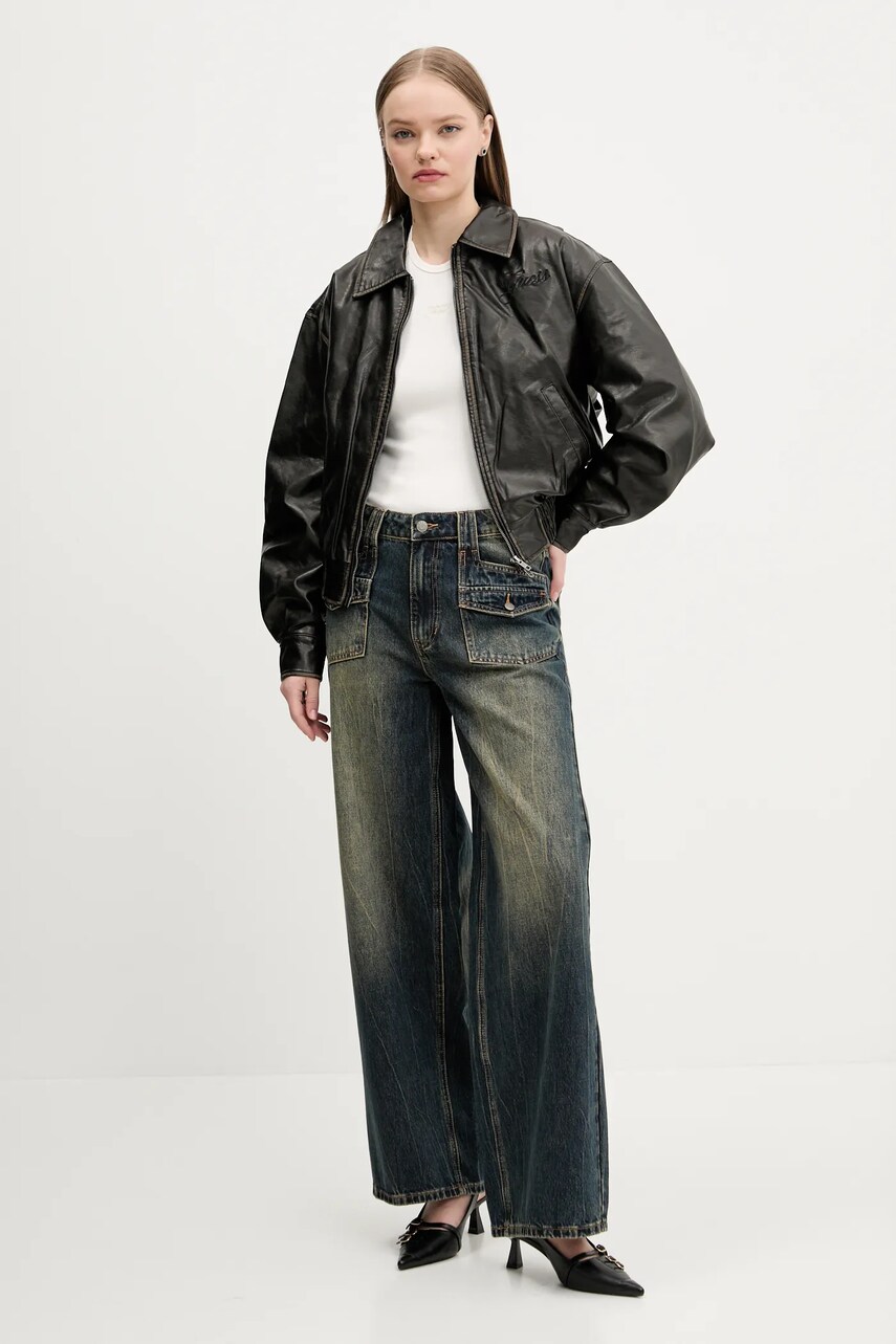 Куртка Guess Originals колір чорний перехідна oversize W5RL37 WGTF0