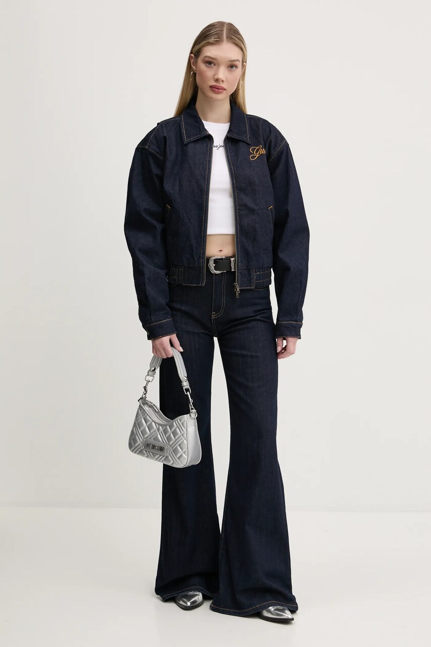 Джинсова куртка Guess Originals колір синій перехідна oversize W5RG44 D4XY0
