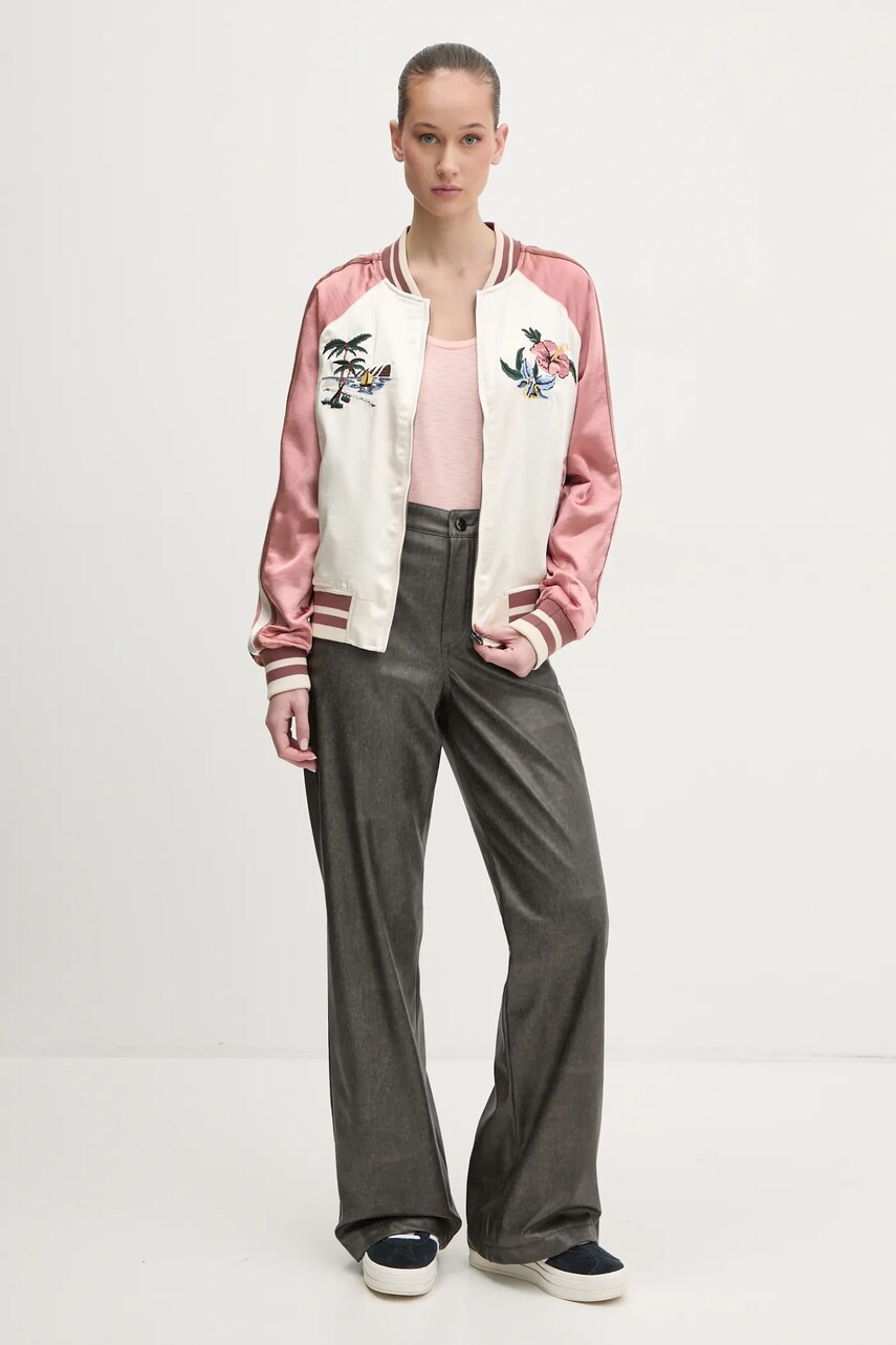 Куртка-бомбер Superdry колір бежевий перехідна W5011864A-3KU