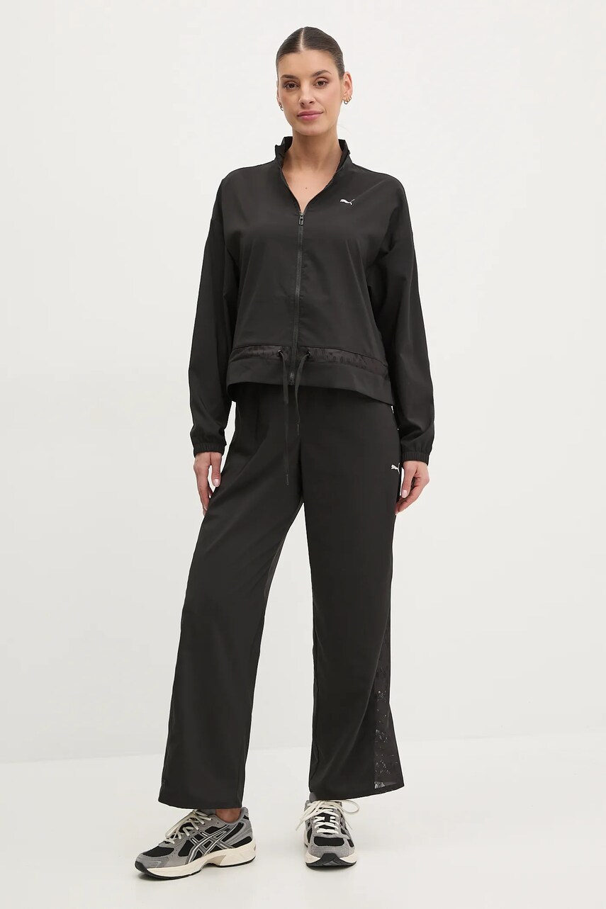Куртка для тренувань Puma Lace колір чорний перехідна oversize 526863