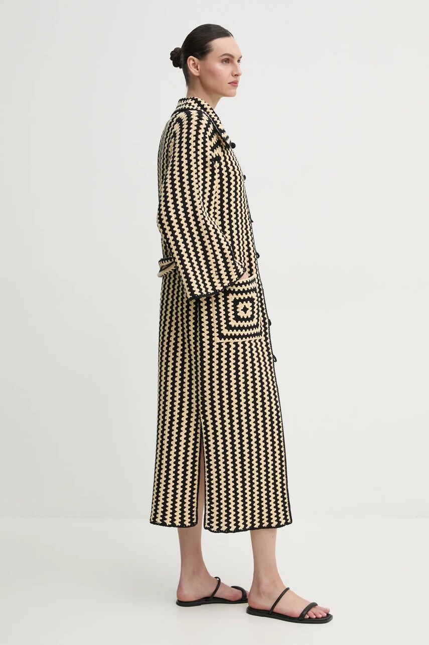 Бавовняне пальто By Malene Birger DINA жіноче колір чорний перехідне oversize 103071