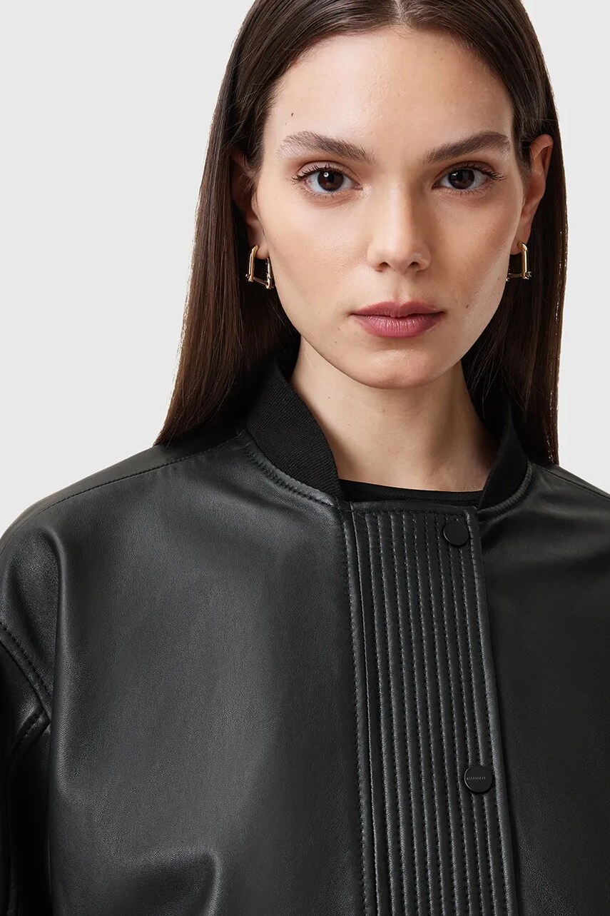 Шкіряна куртка AllSaints SOFI колір чорний перехідна W126LB