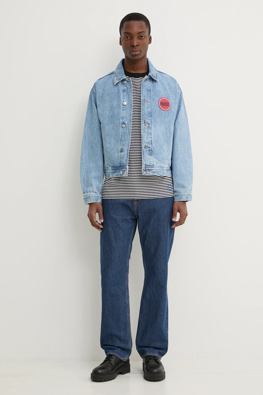 Джинсова куртка HUGO чоловіча перехідна oversize 50539200