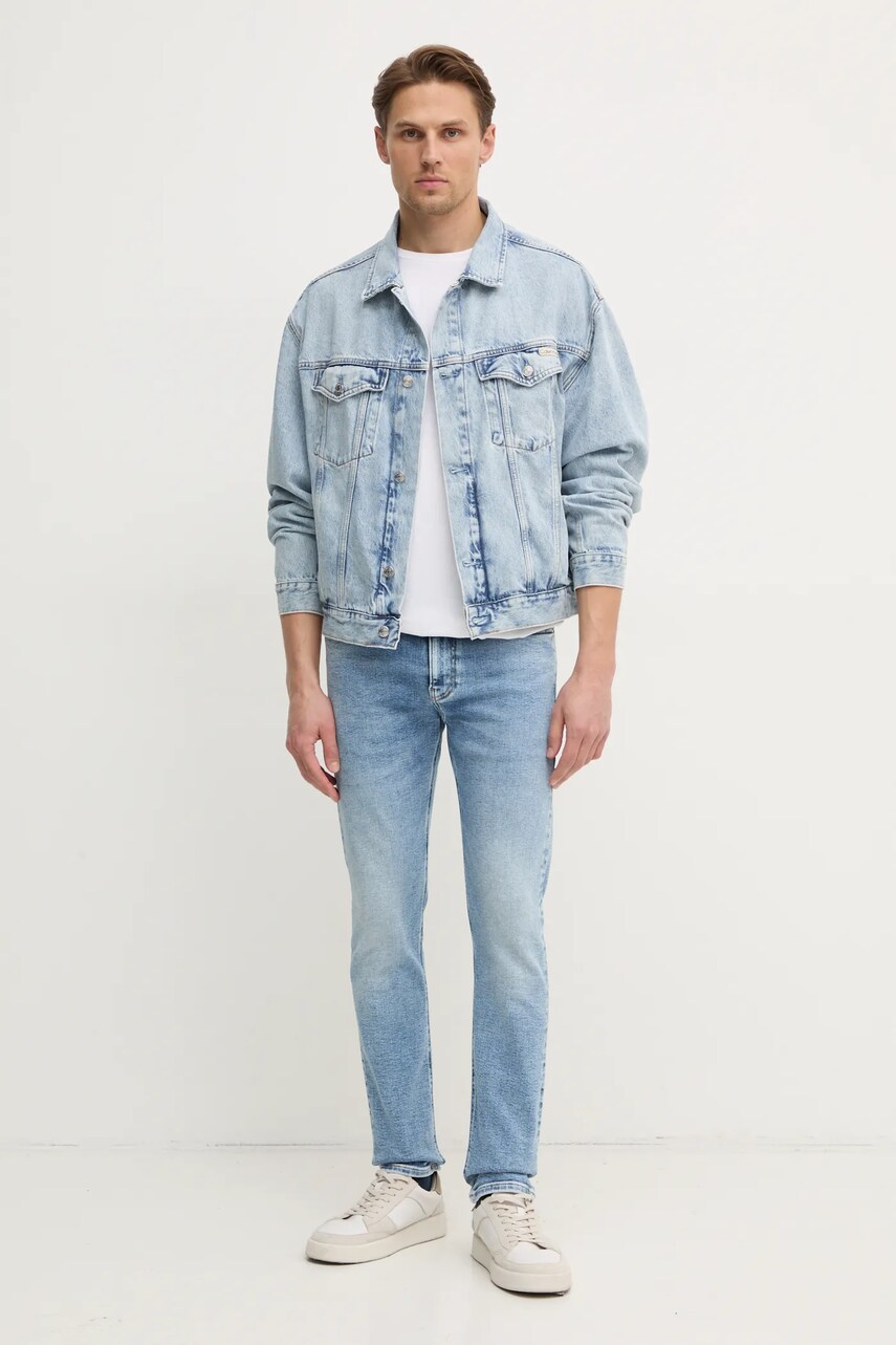 Джинсова куртка Calvin Klein Jeans чоловіча перехідна oversize J30J326556
