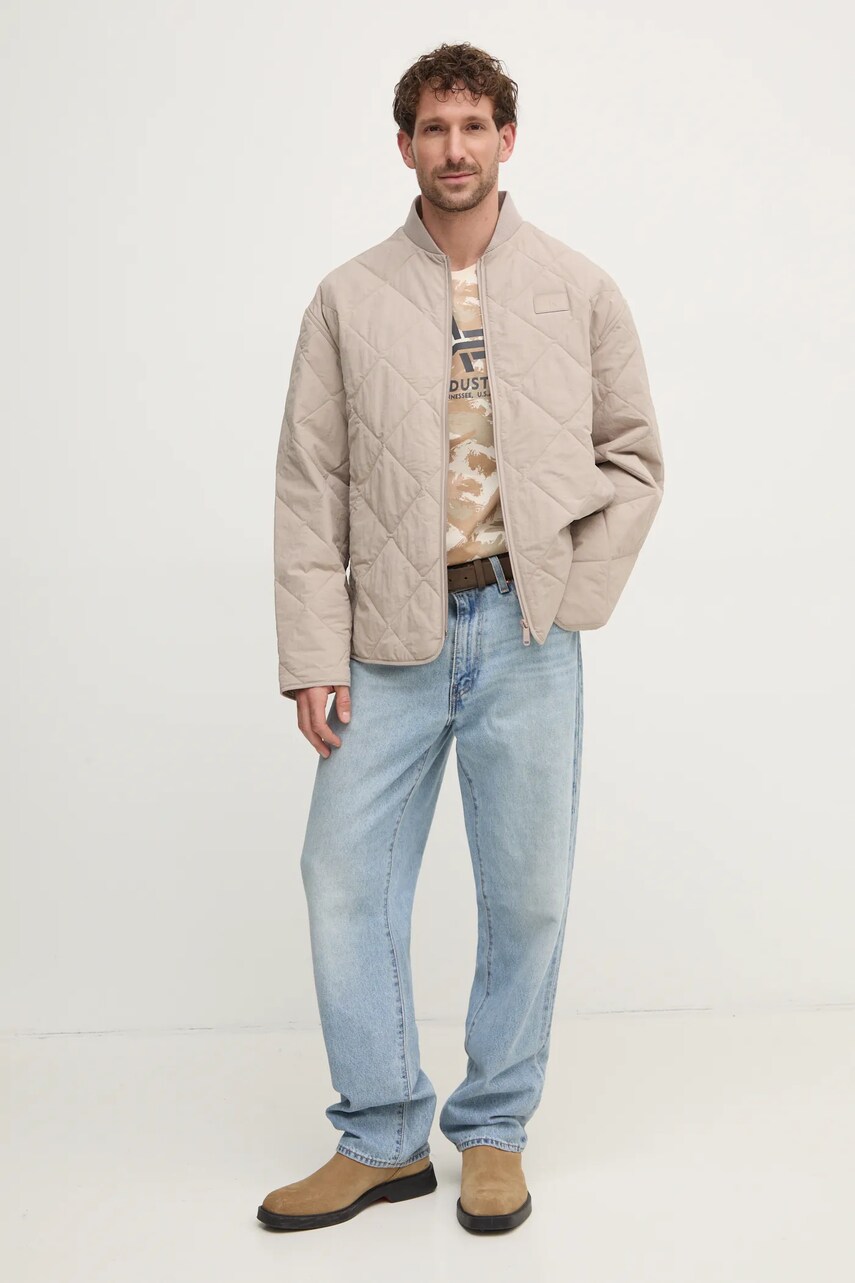 Куртка Calvin Klein Jeans чоловіча колір бежевий перехідна oversize J30J326936