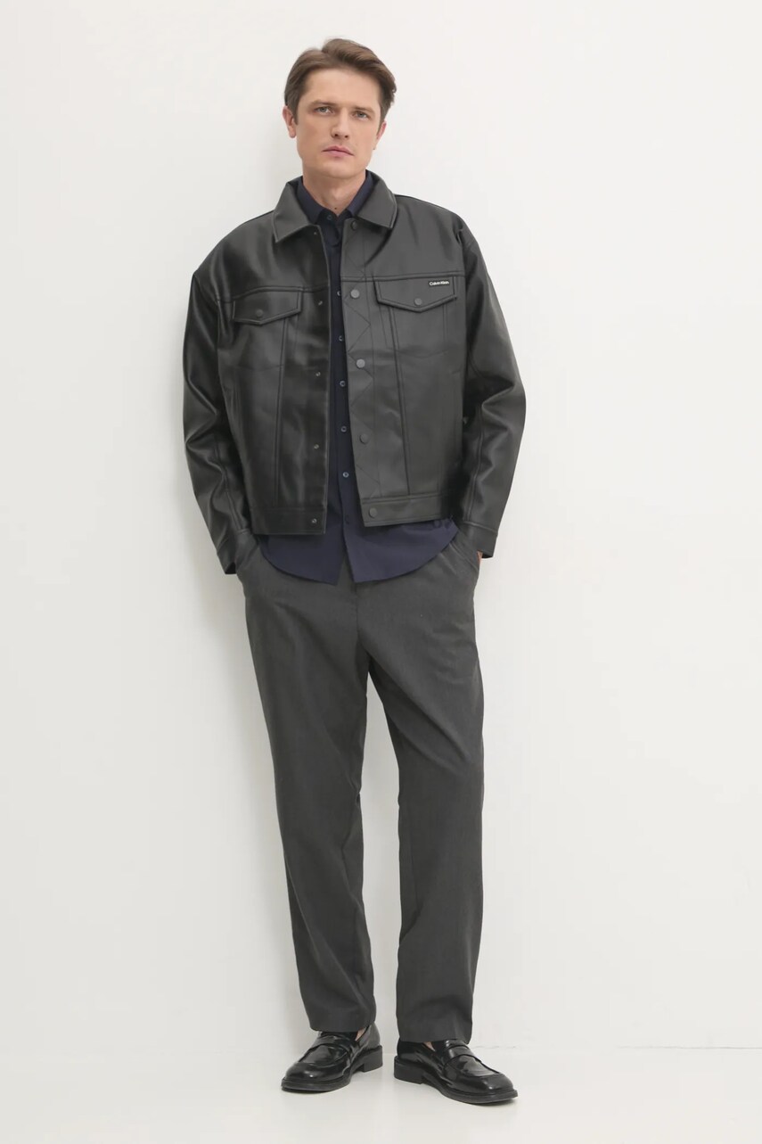 Куртка Calvin Klein Jeans чоловіча колір чорний перехідна oversize J30J327030