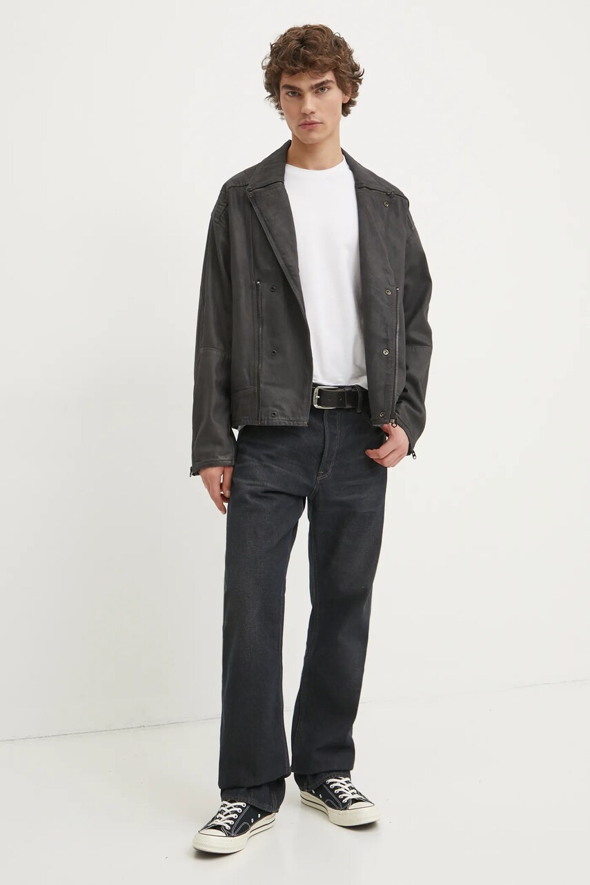 Джинсова куртка G-Star Raw чоловіча колір сірий перехідна oversize D25262-D490