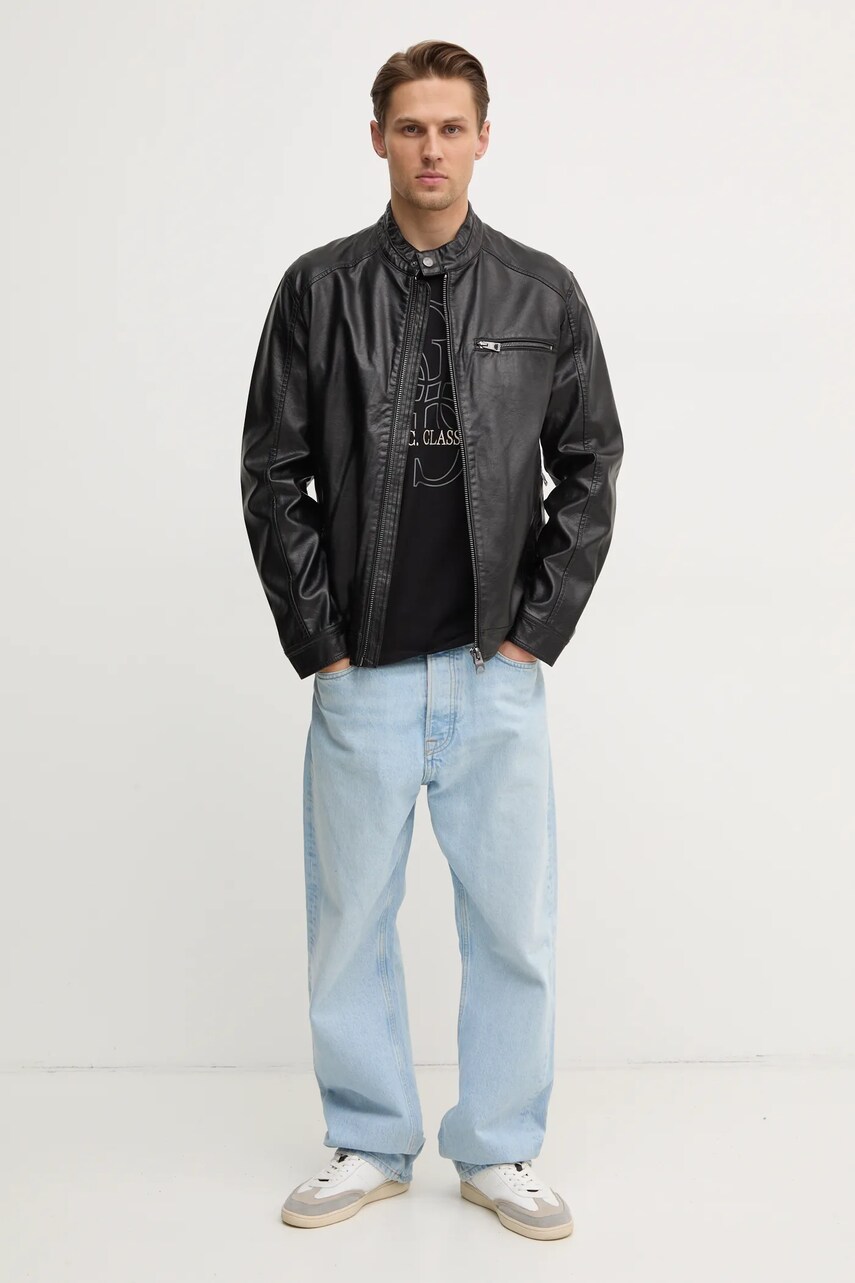Куртка Guess чоловіча колір чорний перехідна M5RL00 WGU60