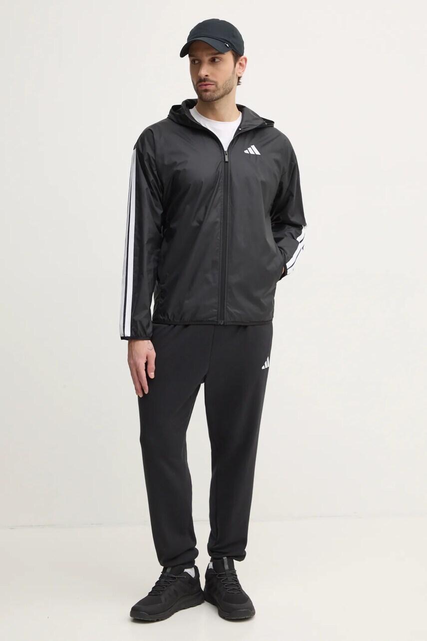 Куртка adidas Essentials чоловіча колір чорний перехідна oversize JE6325