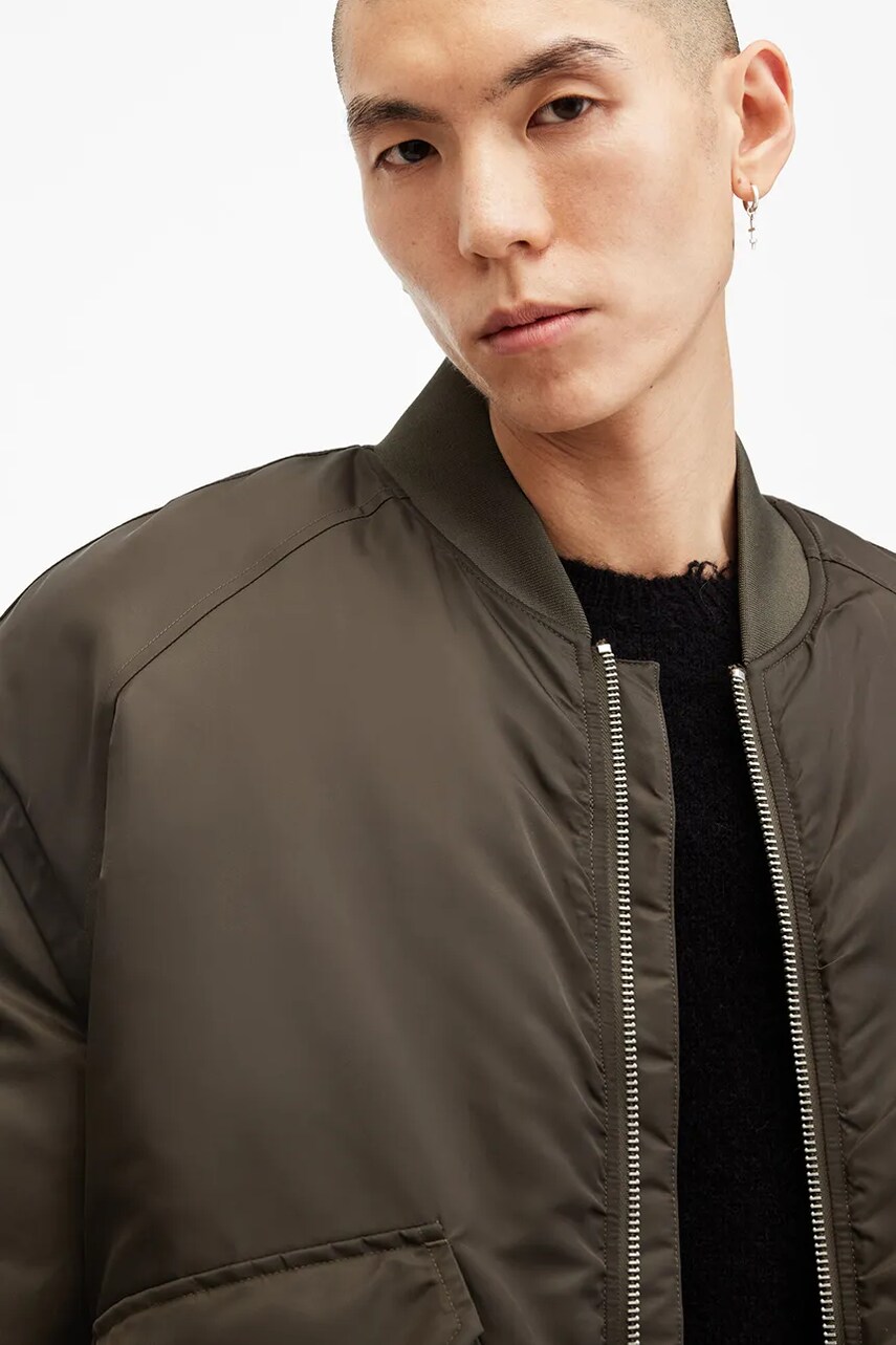 Куртка-бомбер AllSaints HAWK чоловіча колір зелений перехідна M049OB