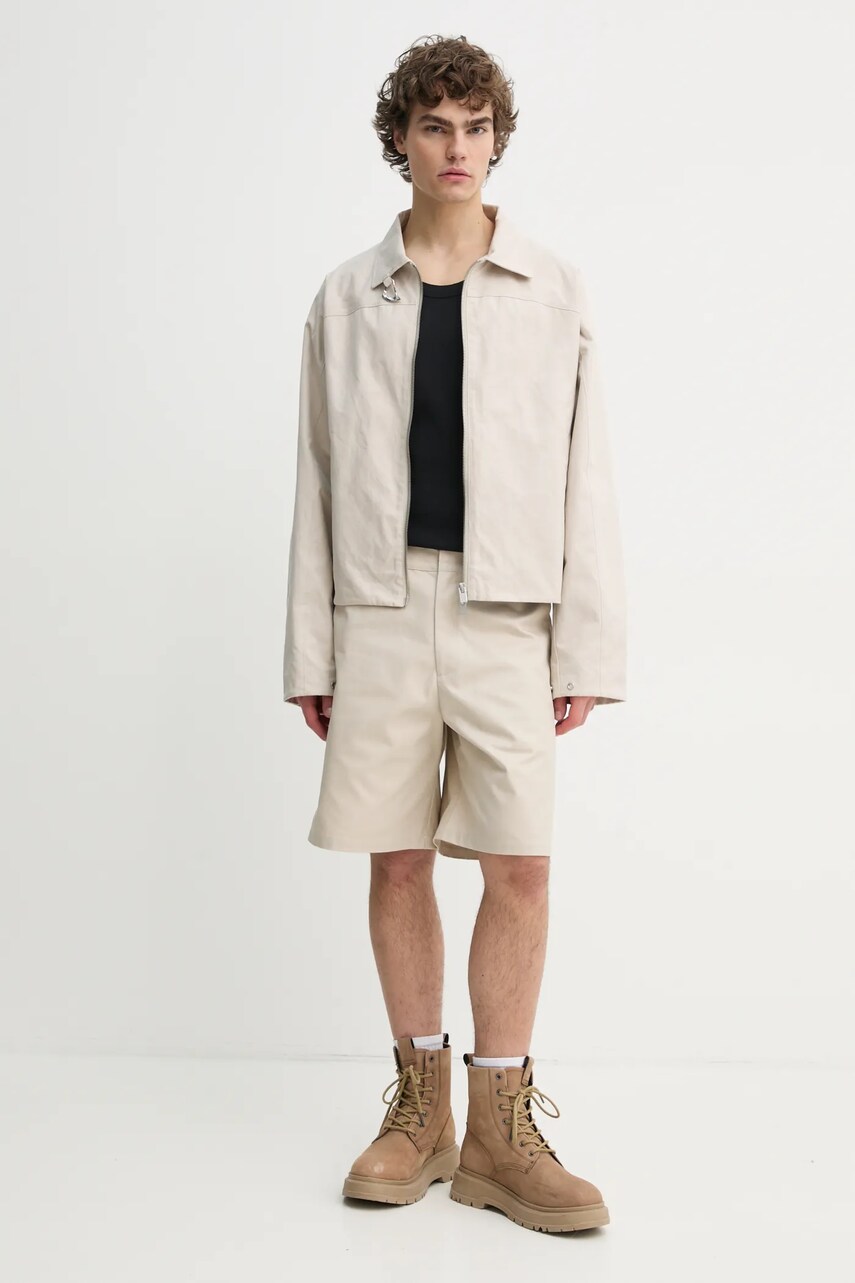 Куртка Heliot Emil чоловіча колір бежевий перехідна oversize PRESS25_M_02_146_ST18