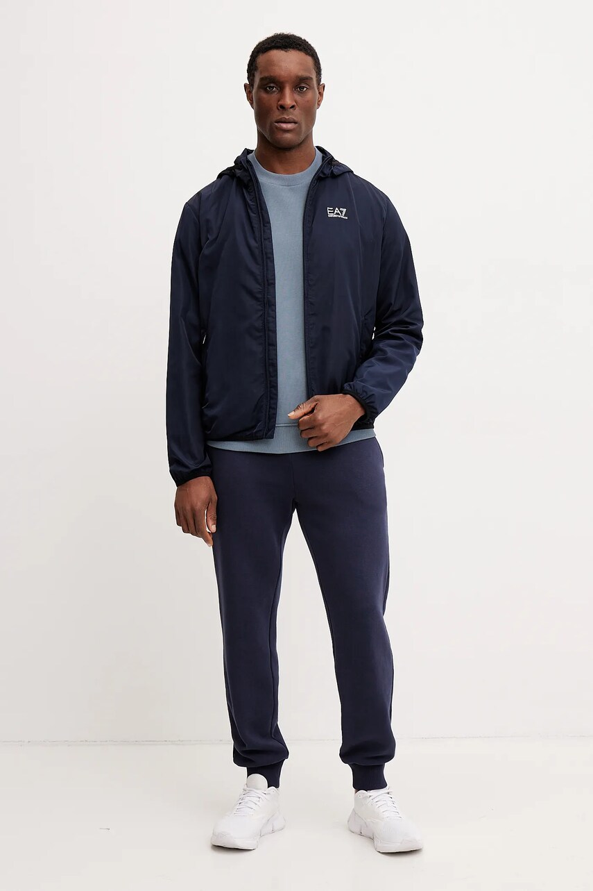 Куртка EA7 Emporio Armani колір синій перехідна PNGRZ.8NPB22