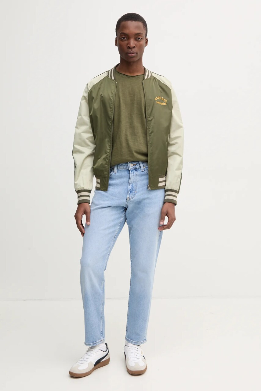 Куртка-бомбер Superdry чоловіча колір зелений перехідна M5012070A-2LX