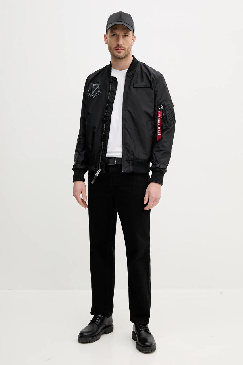 Куртка-бомбер Alpha Industries MA-1 TT Flying Tigers колір чорний перехідна 156129