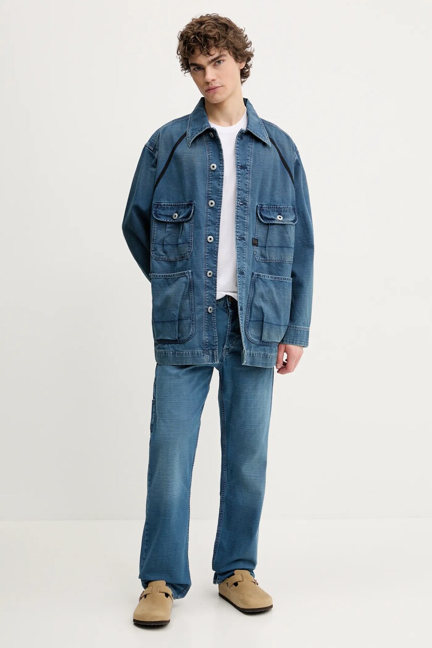 Джинсова куртка G-Star Raw колір синій перехідна D26165-D491
