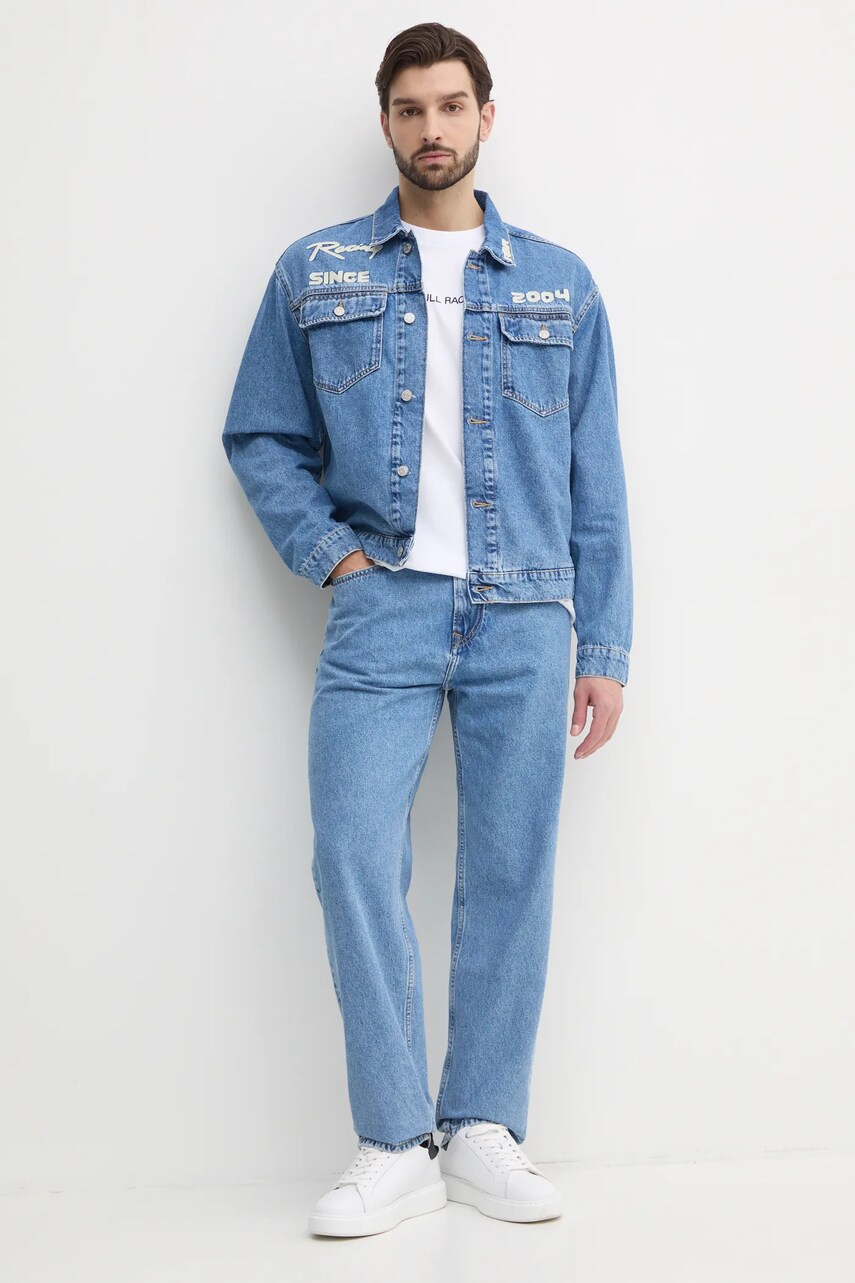Джинсова куртка Red Bull Racing x Pepe Jeans PRINTED RACE JACKET чоловіча перехідна oversize RM400019R17