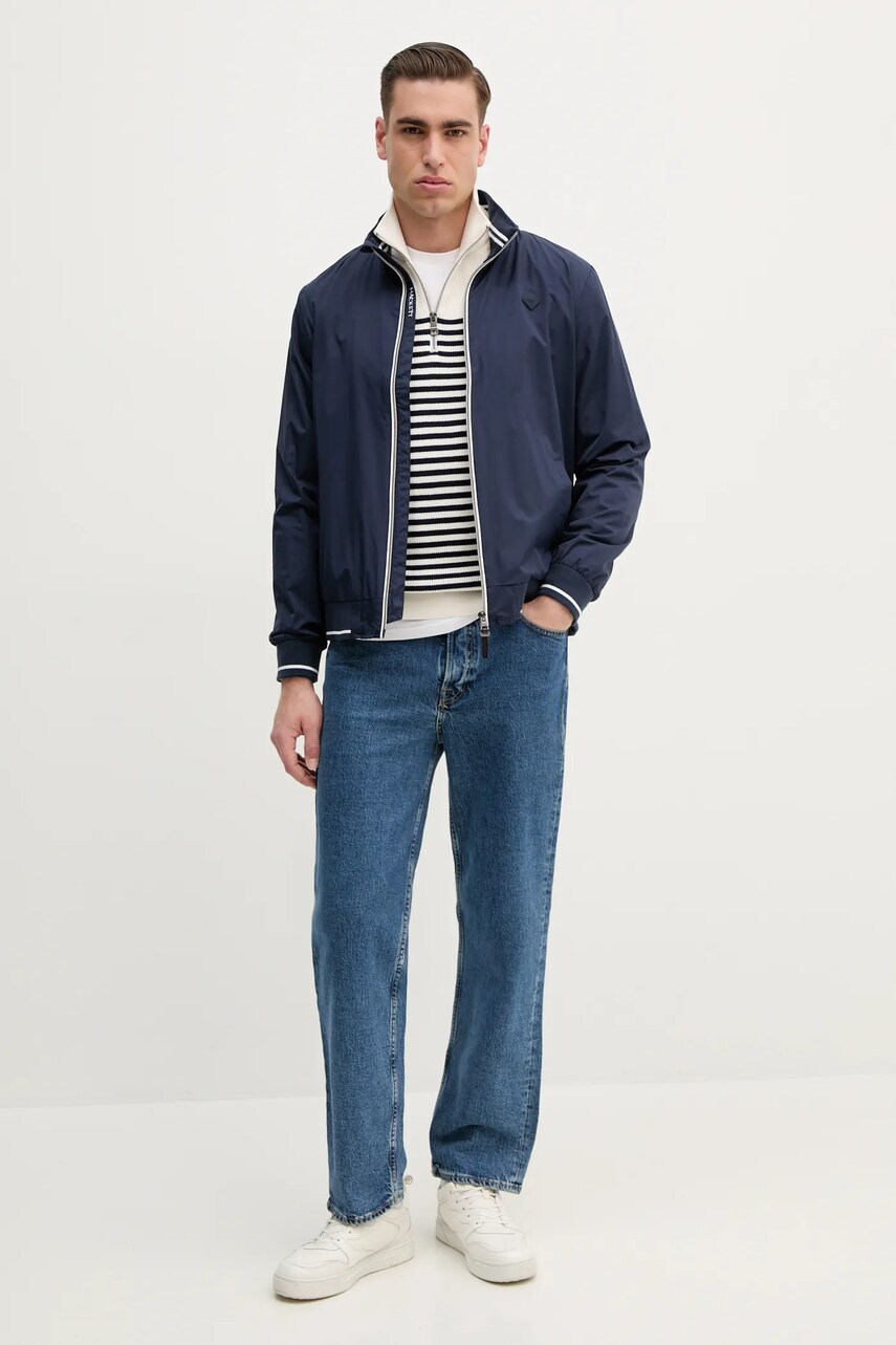 Куртка Hackett London колір синій перехідна HM403317