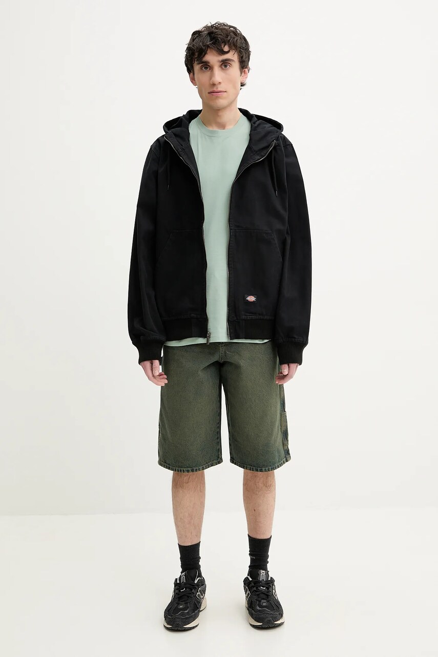Джинсова куртка Dickies колір чорний перехідна oversize DK0A4YQLC401