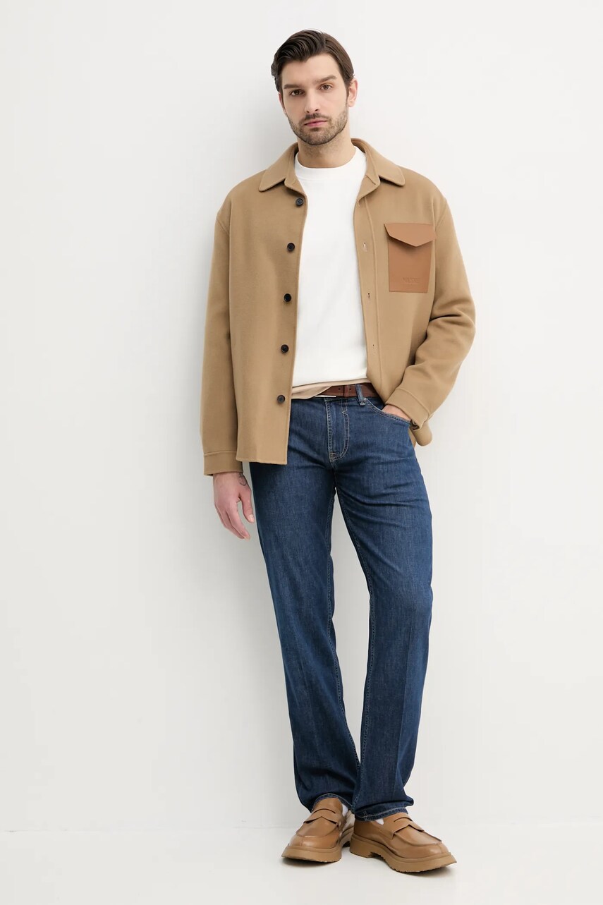 Вовняна куртка MACKAGE колір зелений перехідна oversize EMMANUEL
