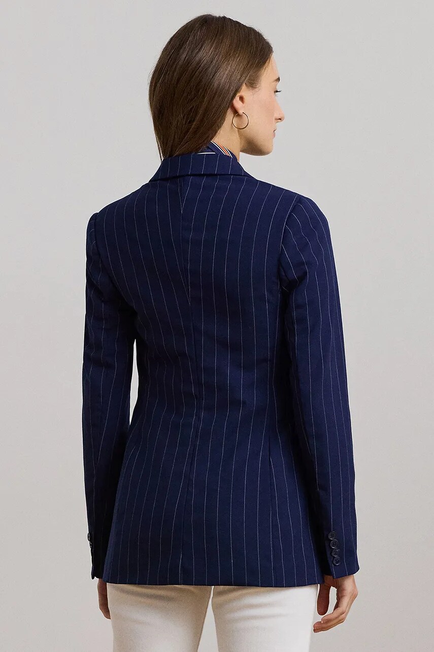 Вовняний піджак Lauren Ralph Lauren колір синій двобортний 200957329