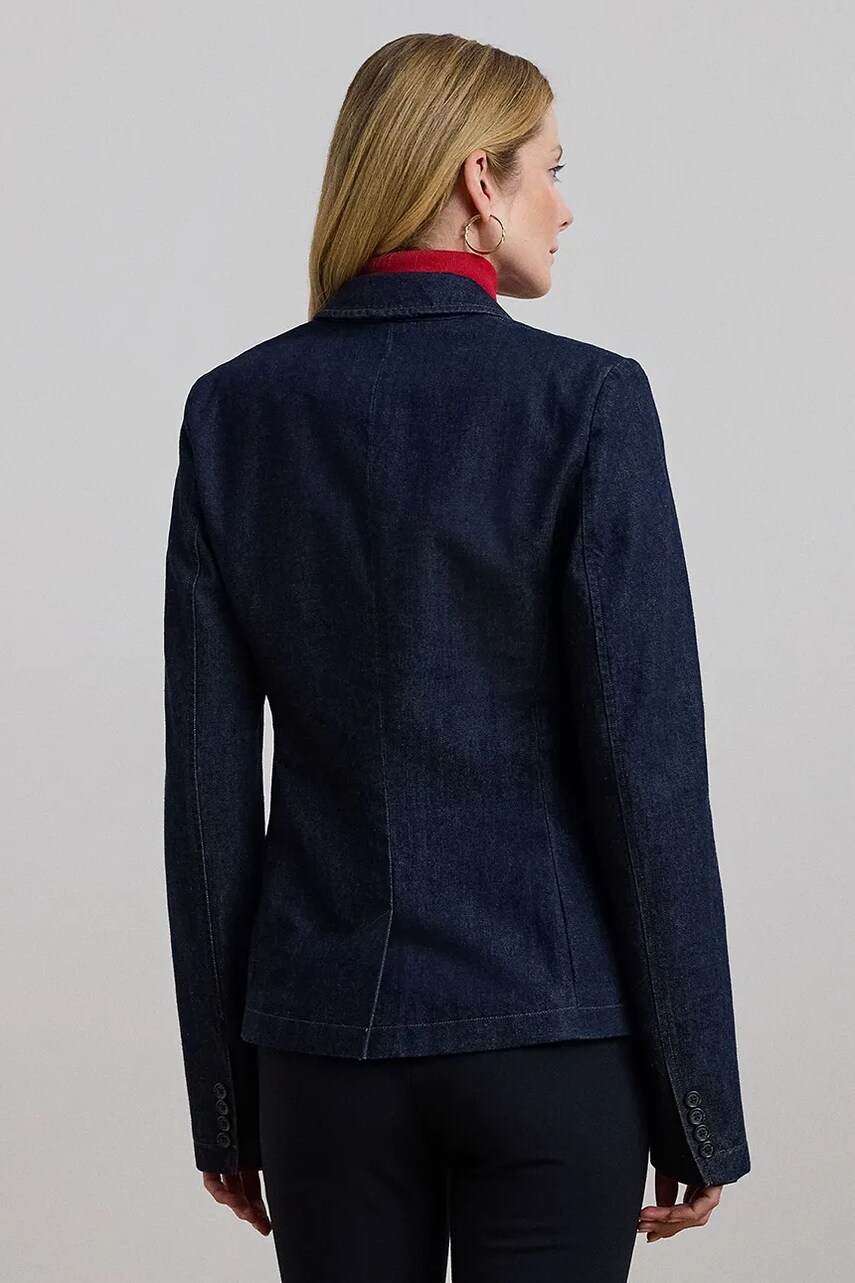 Джинсовий піджак Lauren Ralph Lauren однобортний однотонний 200957636
