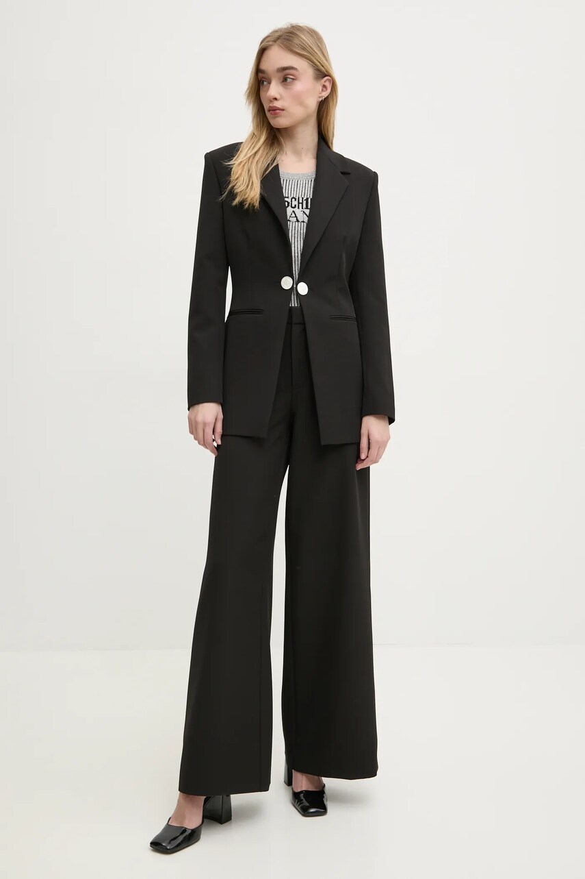 Піджак Moschino Jeans колір чорний однобортний однотонний 0506 3225