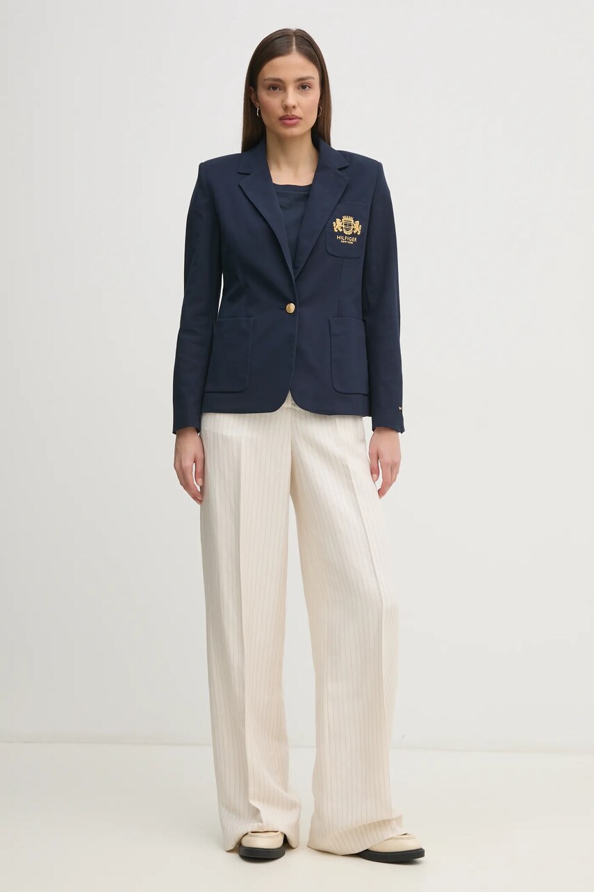 Піджак Tommy Hilfiger колір синій однобортний WW0WW44744