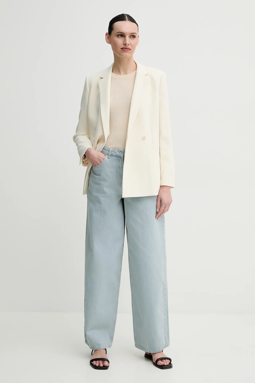 Піджак Theory колір бежевий oversize однотонний P0109115