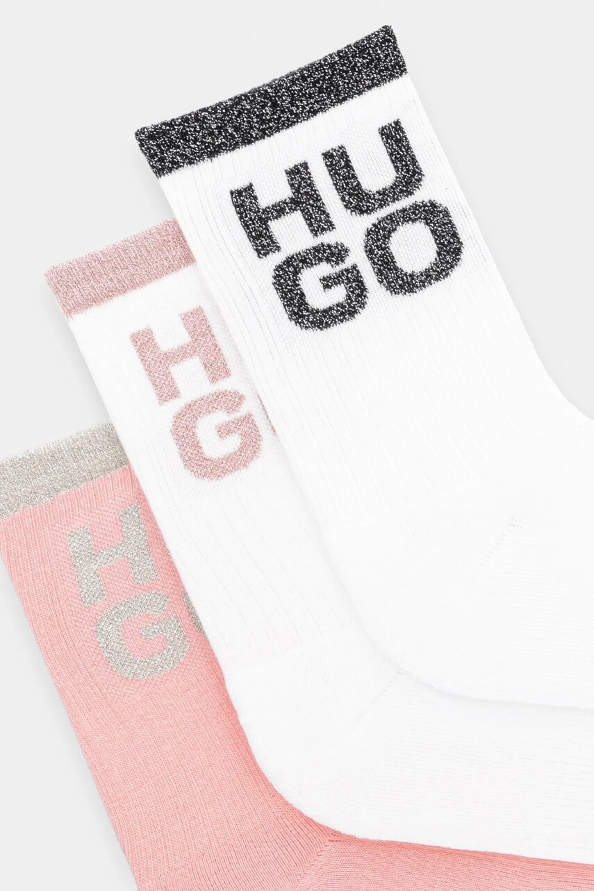 Шкарпетки HUGO 3-pack жіночі колір білий 50530490