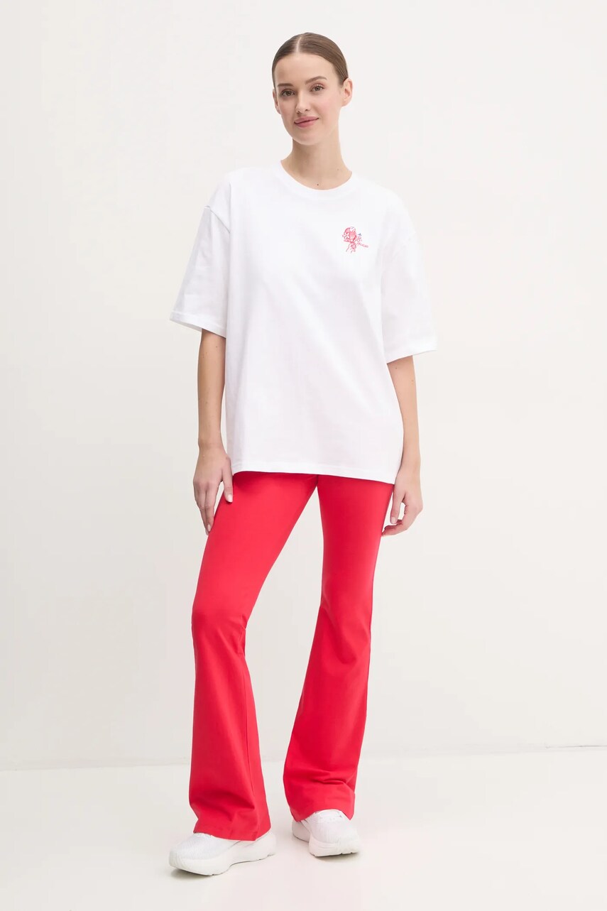 Легінси adidas Essentials жіночі колір червоний однотонні JD3074