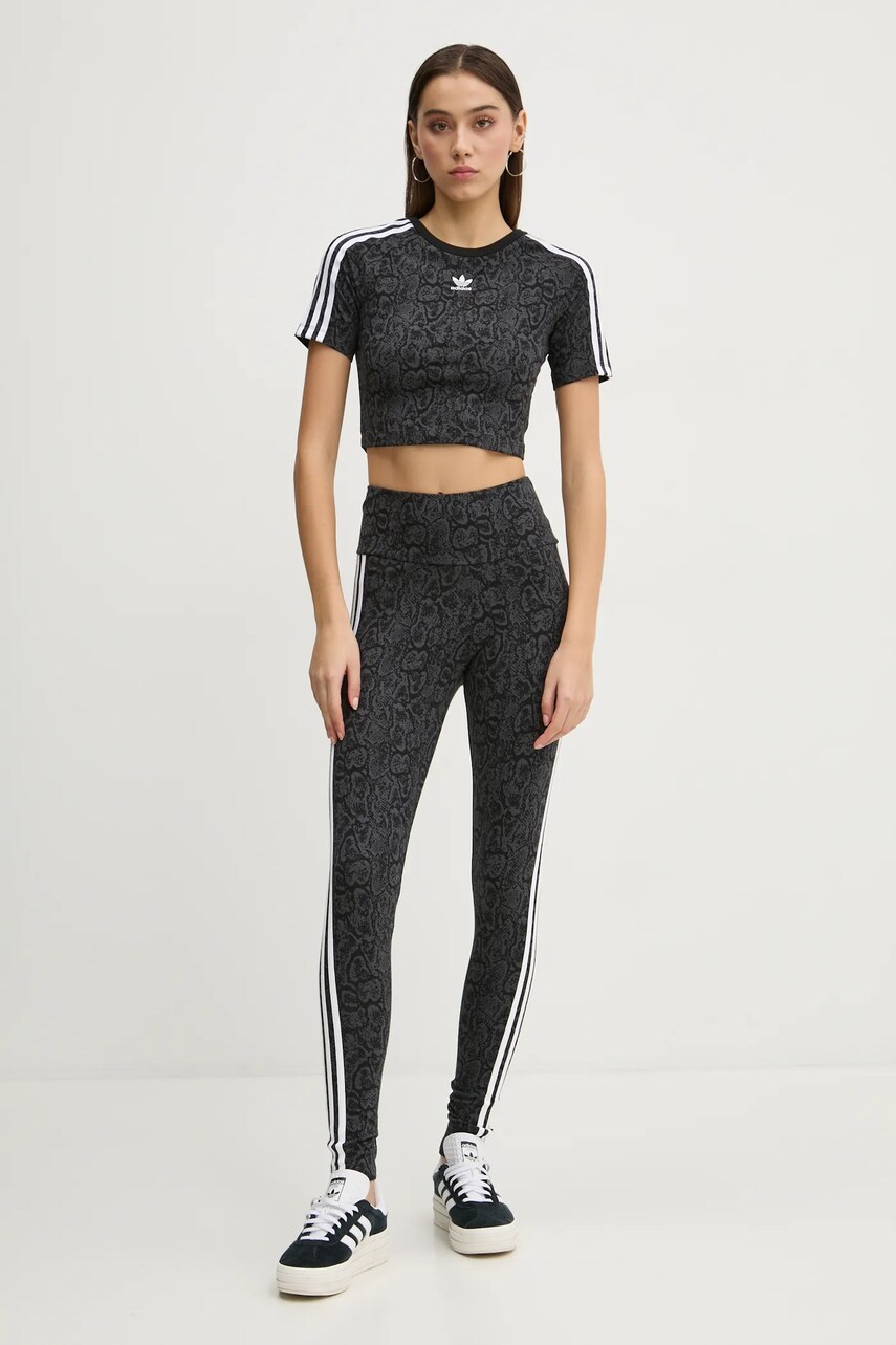 Штани adidas Originals SNAKE AOP LGNGS жіночі колір сірий візерунок JC5751