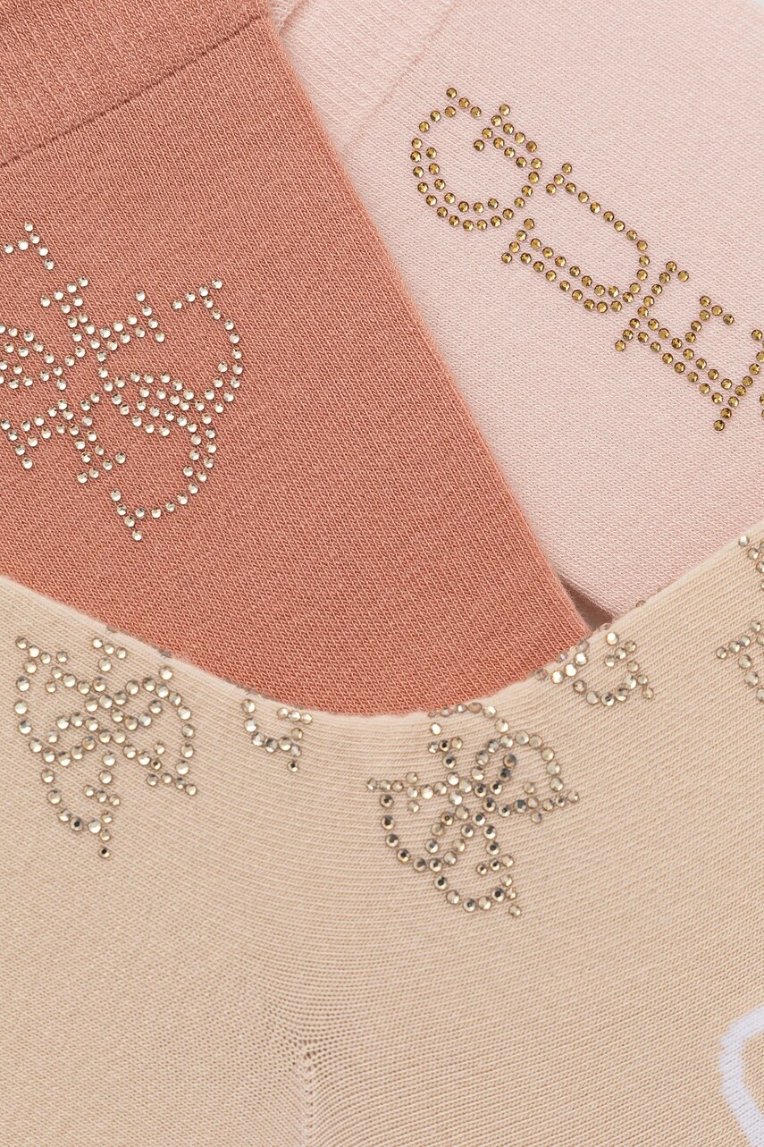 Шкарпетки Guess RHINESTONES 3-pack жіночі колір рожевий O5RG07 KBZU0
