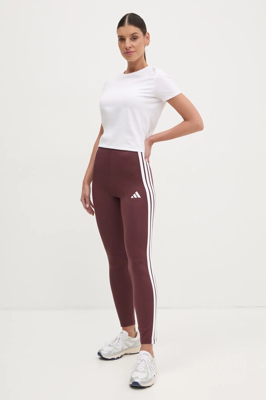 Легінси adidas Essentials жіночі колір бордовий з аплікацією JC5575