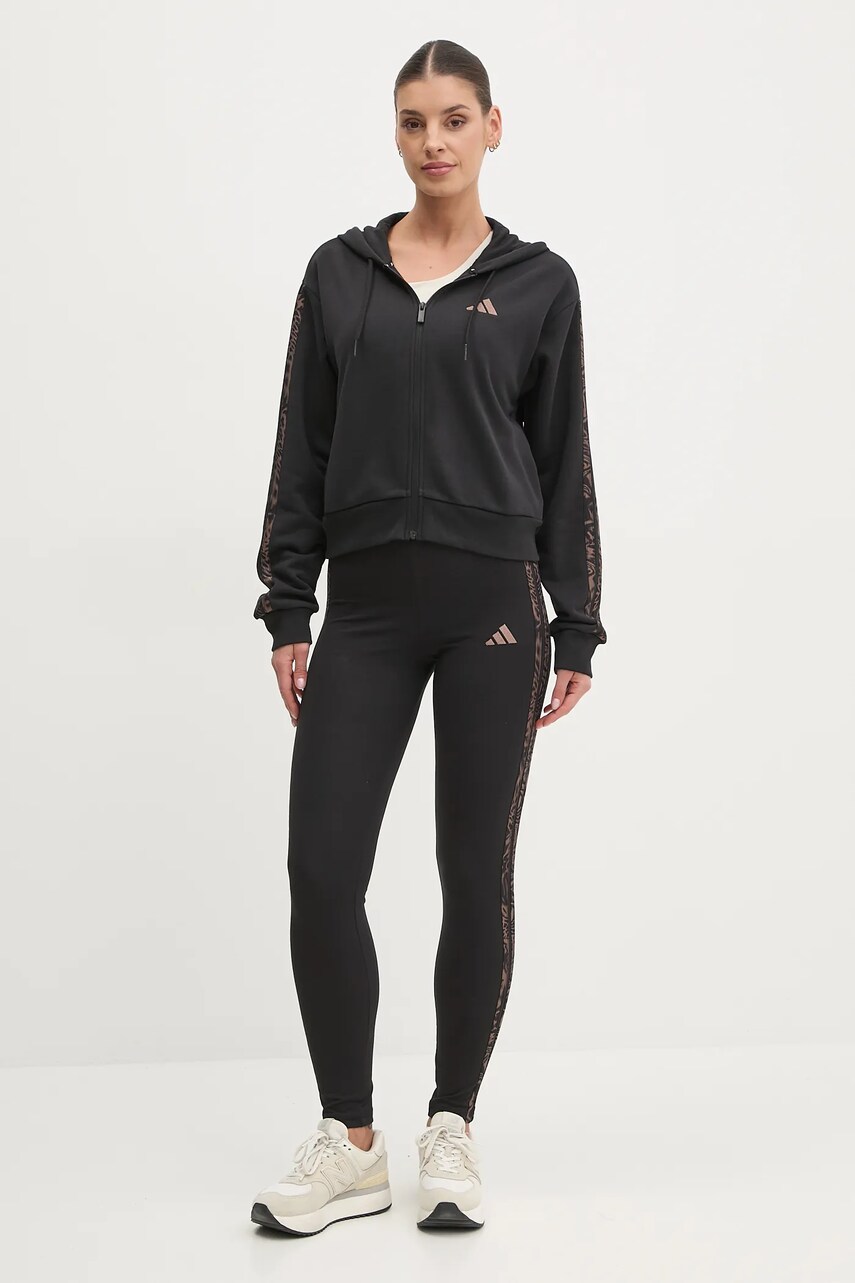 Легінси adidas Essentials Animal жіночі колір чорний з аплікацією JM5891