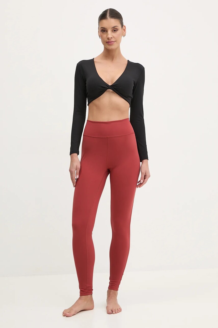 Легінси для йоги adidas Performance All Me Essentials колір червоний однотонні JI8344
