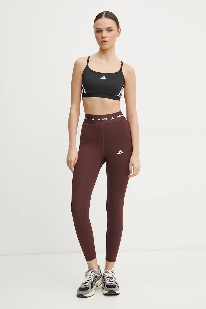 Легінси для тренувань adidas Performance Techfit колір бордовий з принтом JI5550