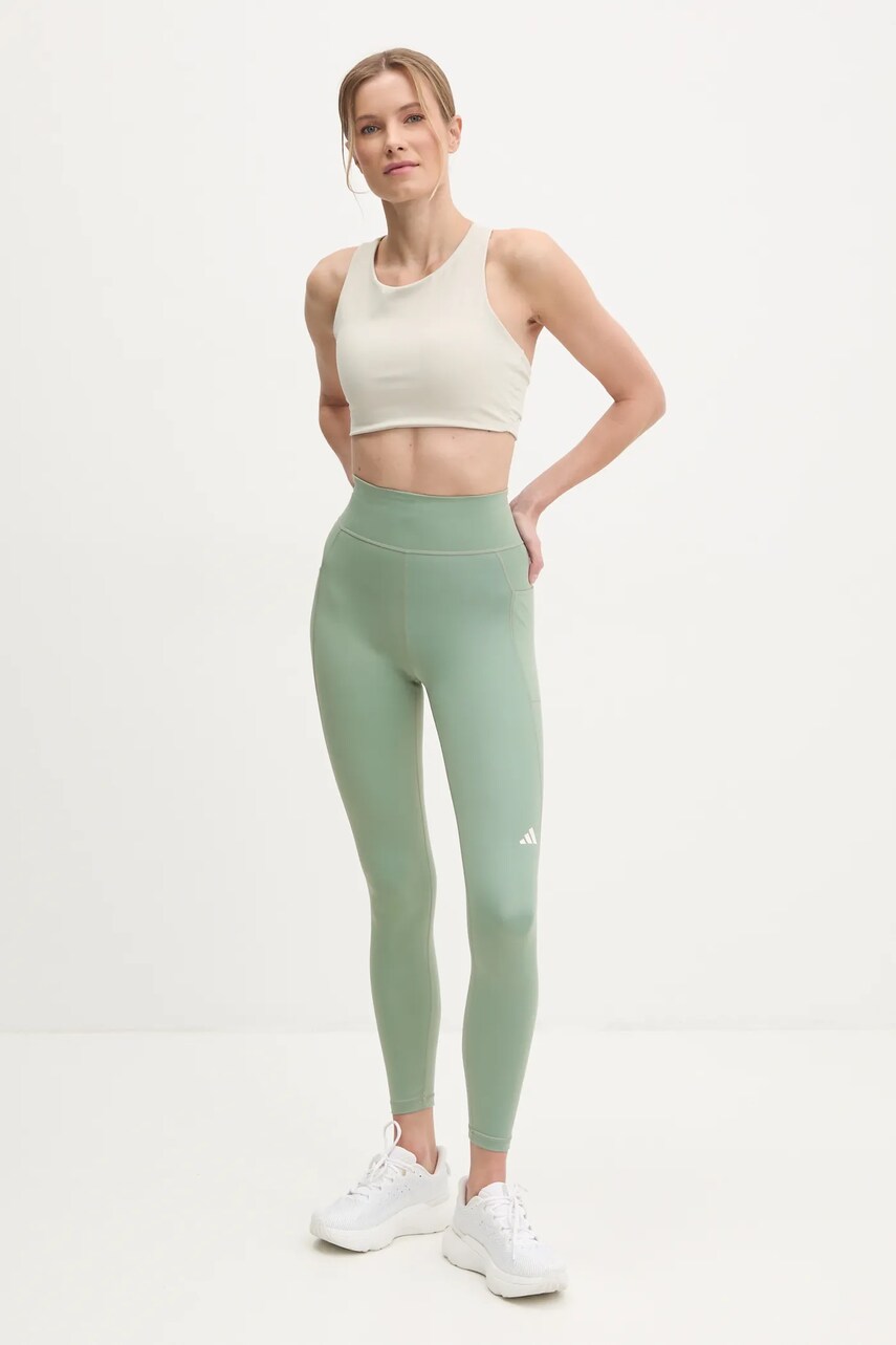 Легінси для бігу adidas Performance Own The Run колір зелений однотонні JI5672