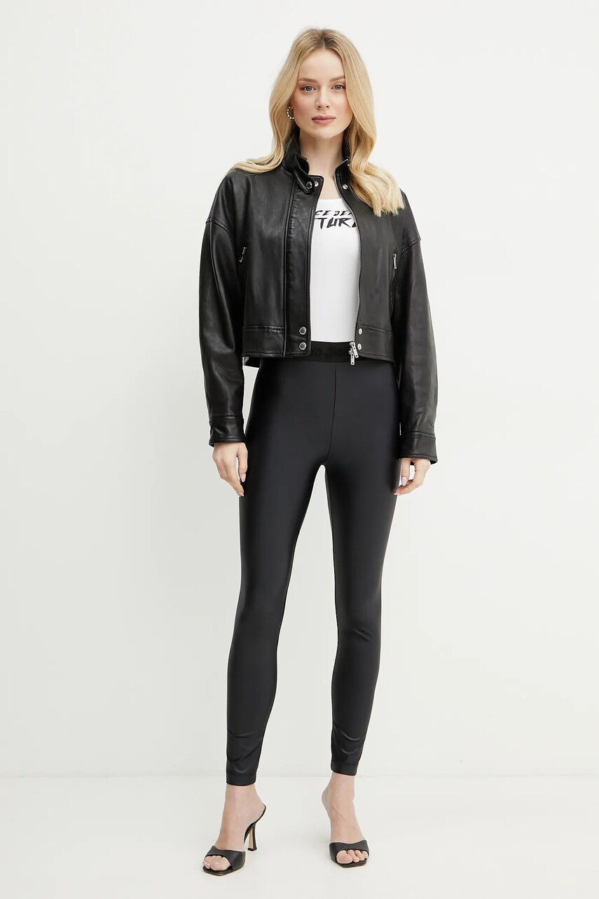Легінси Versace Jeans Couture жіночі колір чорний однотонні 78HAC101 J0062