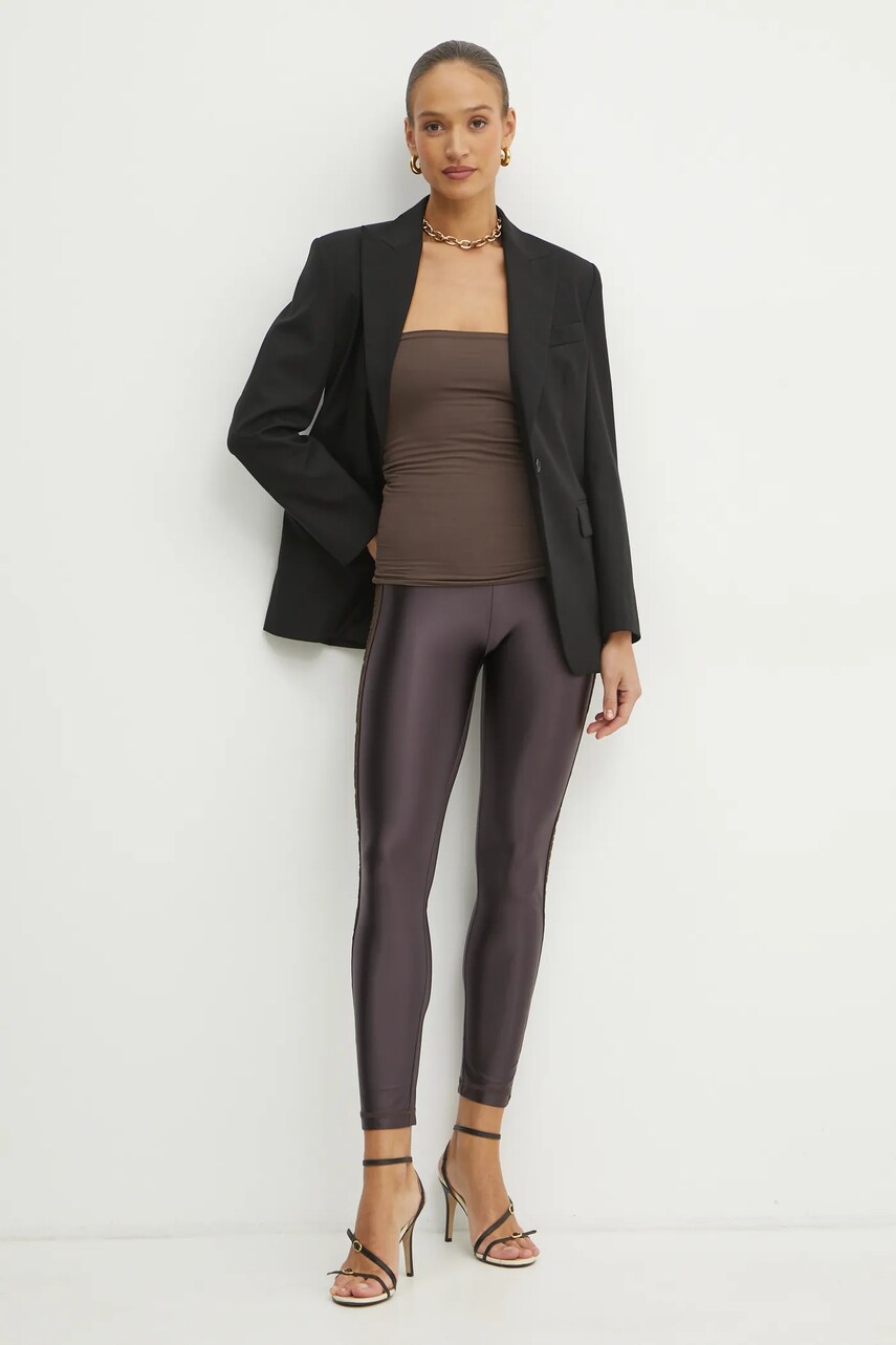 Легінси Versace Jeans Couture жіночі колір коричневий з аплікацією 78HAC114 J0223