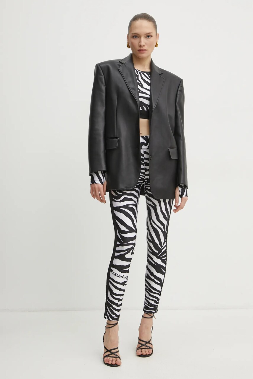 Легінси Versace Jeans Couture жіночі колір чорний візерунок 78HAC114 JS482