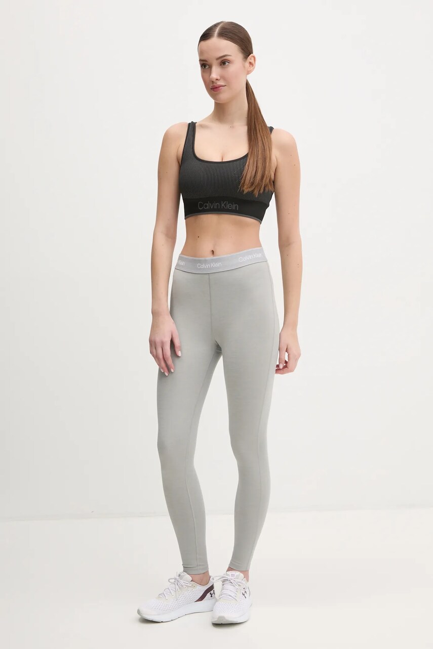 Легінси для тренувань Calvin Klein Performance колір сірий з принтом LVGWS5L609
