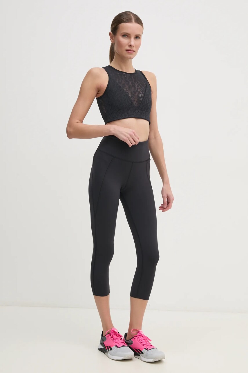 Легінси для тренувань Reebok LUX Collection колір чорний однотонні 100221287