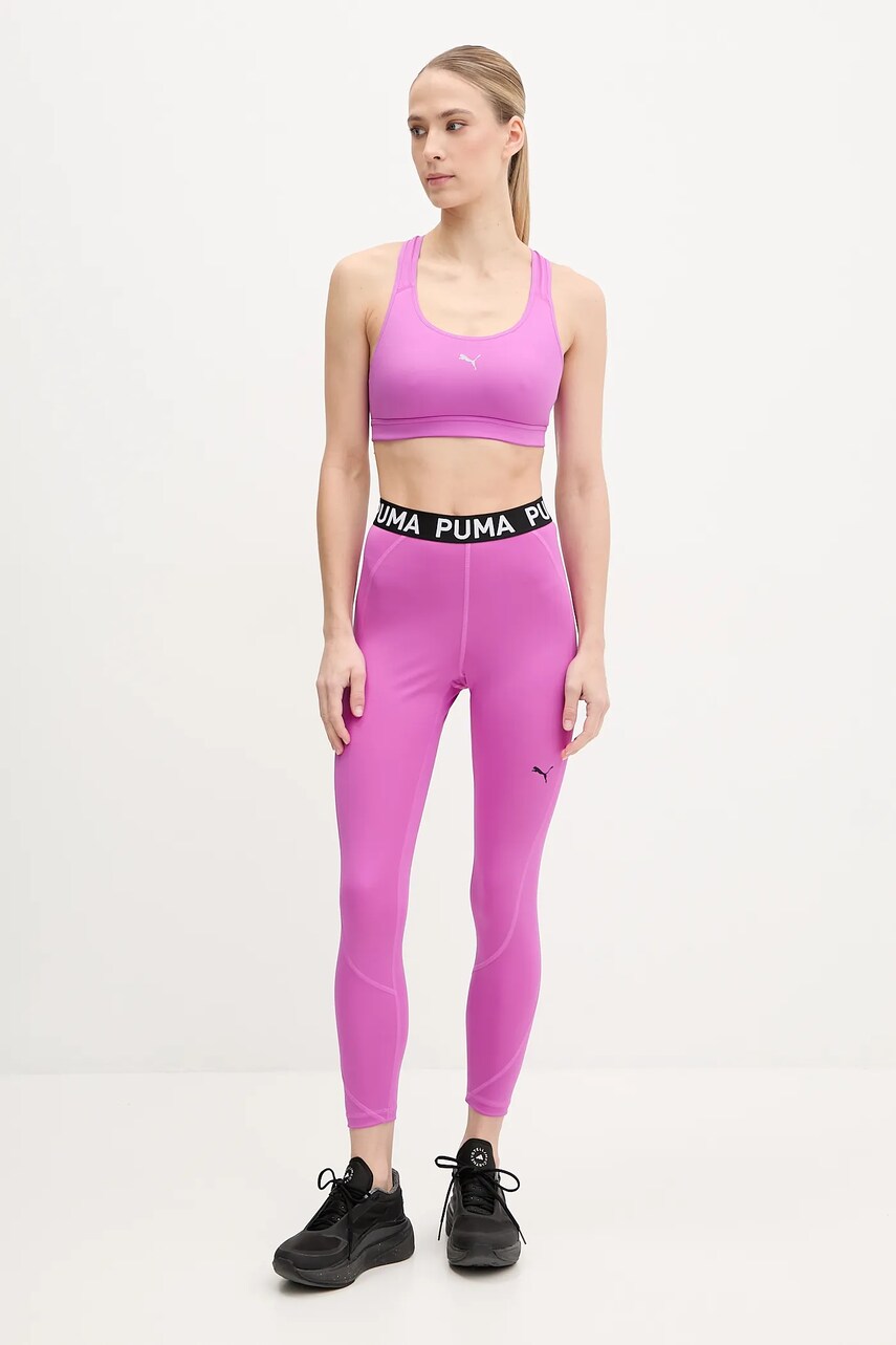 Легінси для тренувань Puma Strong колір фіолетовий з принтом 526000