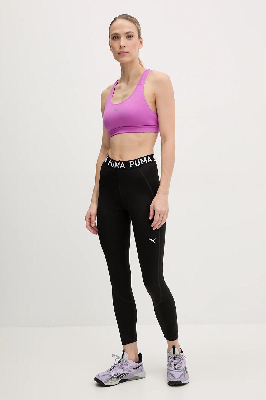Легінси для тренувань Puma Strong колір чорний з принтом 526000