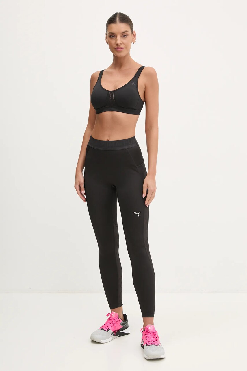 Легінси для тренувань Puma Lace колір чорний з аплікацією 526778
